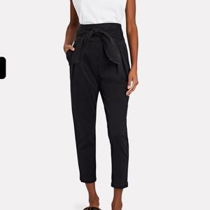 OVERLOVER BLACK VIRGIL CROPPED TIE-WAIST TROUSERS